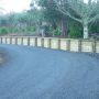 80m length retaining wall up curved driveway