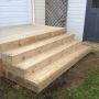 timber landing and stairs