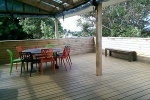 large covered timber deck