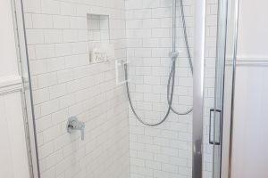 Bungalow bathroom renovation - tiled rectangle shower 