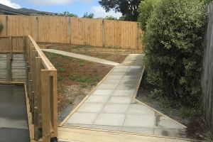 steps  retaining wall  paving areas