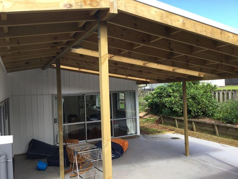 New covered concrete outdoor area.