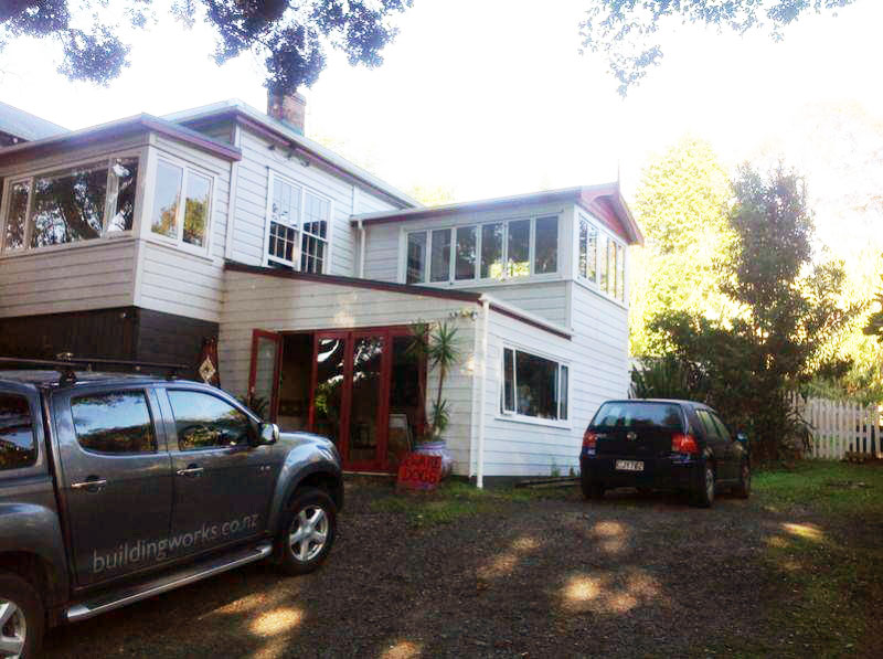Villa extension above garage - stairwell to art room downstairs