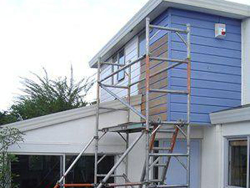 Repainting multi-storey house.