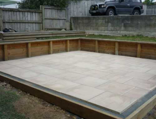 Paved Area With Retaining Wall