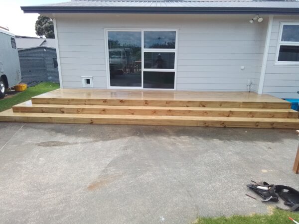 Timber front entry deck