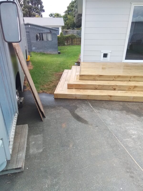 Timber front entry deck