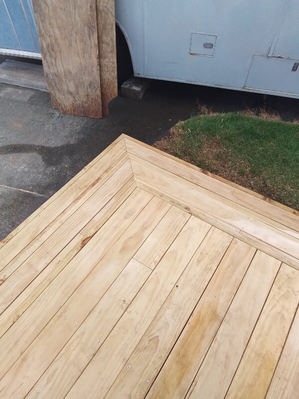 Timber front entry deck