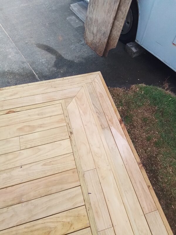 Timber front entry deck